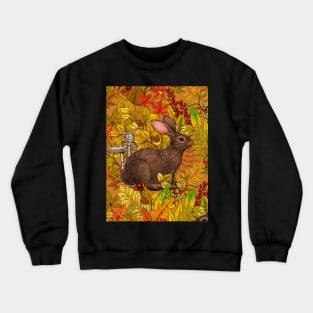 Autumn Rabbit on ochre Crewneck Sweatshirt